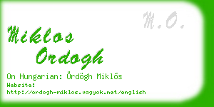 miklos ordogh business card