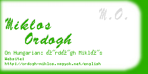 miklos ordogh business card